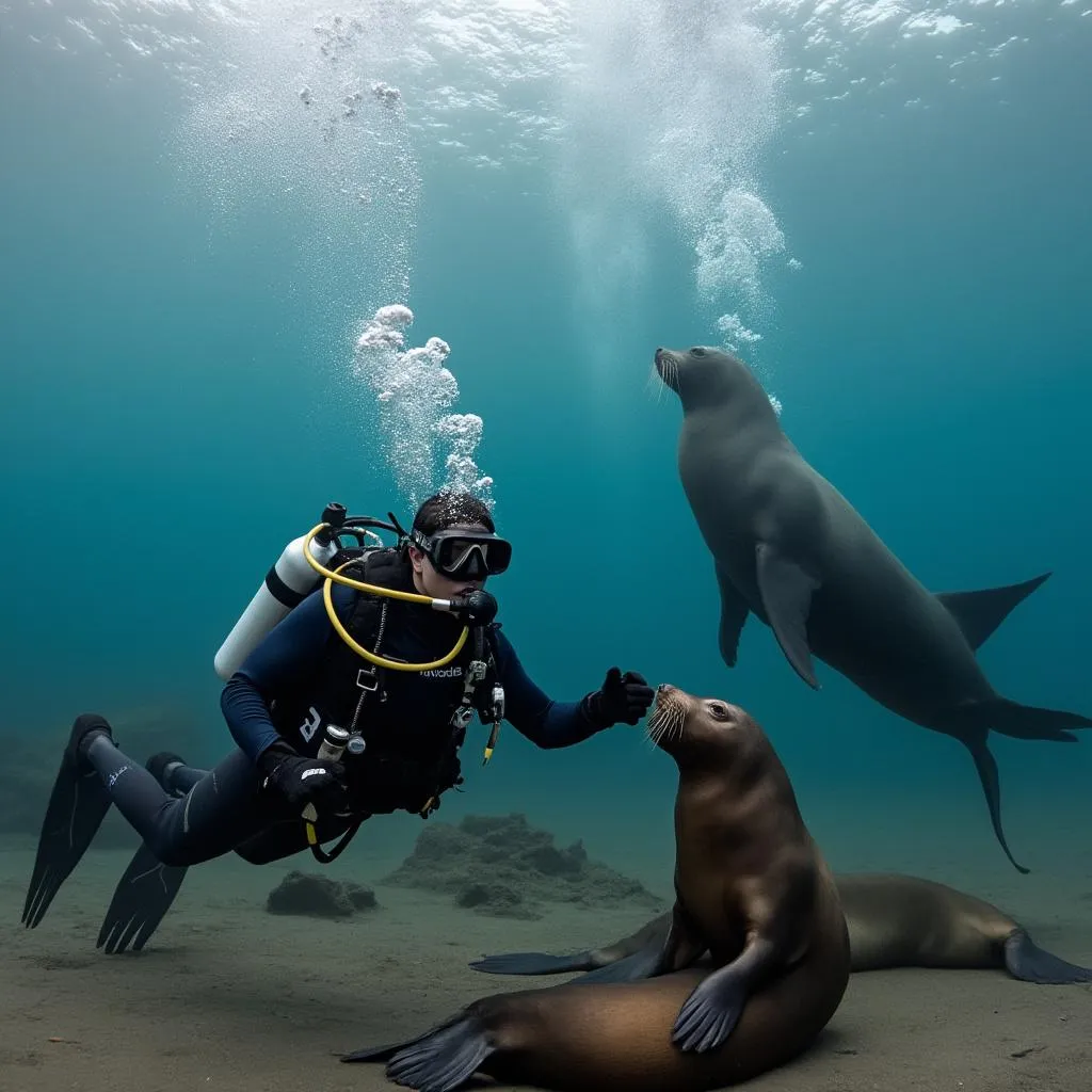 Buceo avanzado con lobos marinos